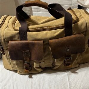Kopack coated heavy canvas/leather duffle bag. EUC.